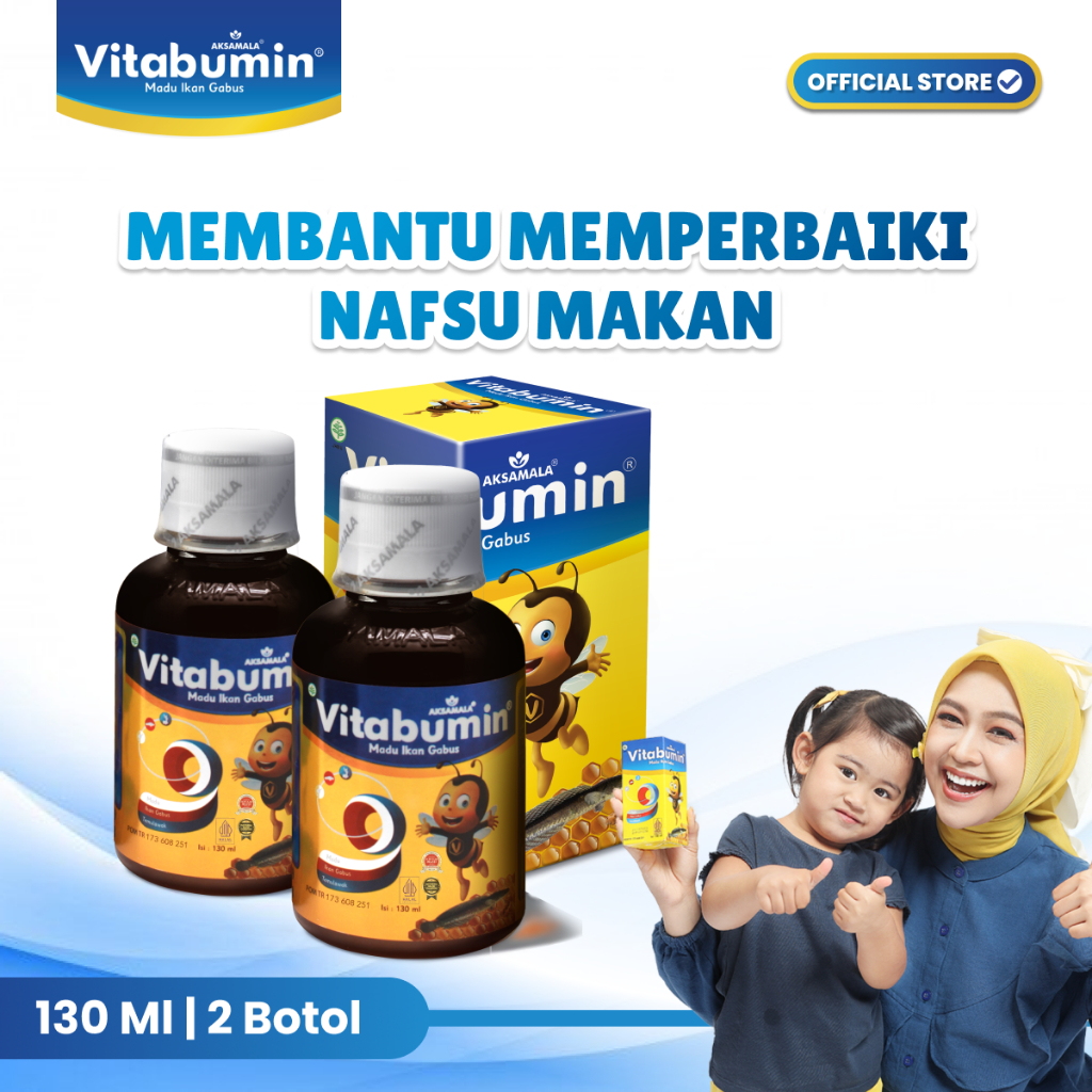 Paket Hemat Vitabumin 2 botol 130ml Madu Gemuk Alami Penambah Nafsu Makan Anak dan Tingkatkan BB Sikecil BPOM