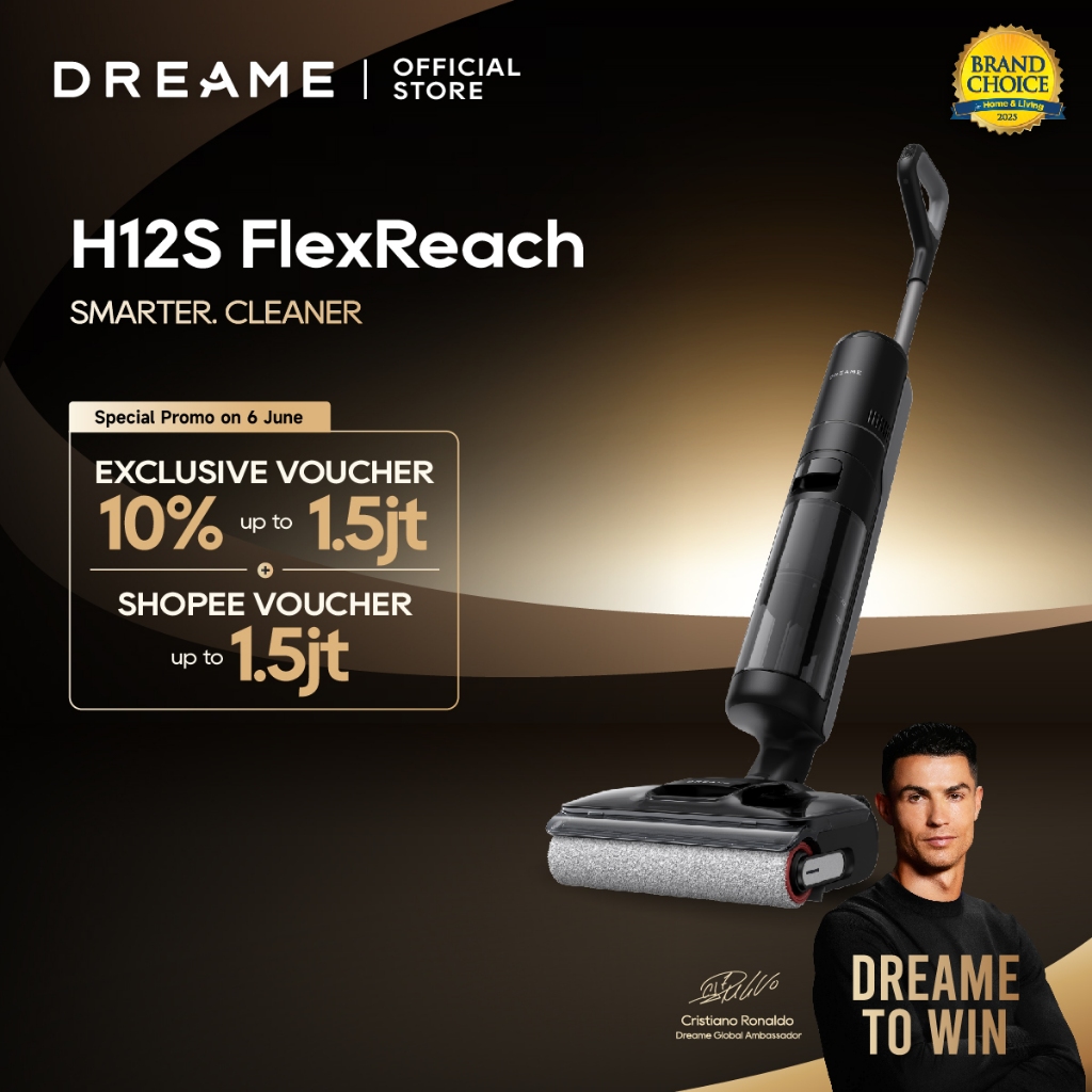 Dreame H12s FlexReach Wet & Dry Cordless Vacuum Cleaner | 100% Tangle Free | 90°C Hot Water Wash 2 Y