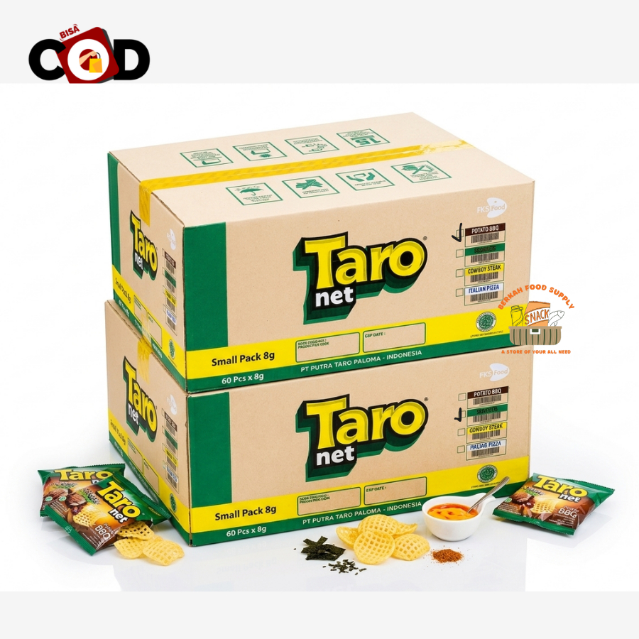 [ BFS ] 1 DUS Chiki Taro Net Isi 60pcs x 8gr Ciki Taro Seaweed Barbeque Rumput Laut BBQ Potato Chips