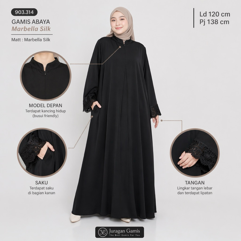 Gamis Hitam Gamis Putih Renda