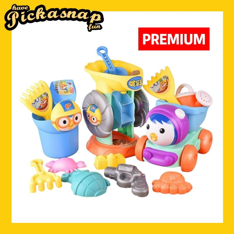 [Pickasnap] Set mainan cetakan alat pasir anak model PORORO | Mainan pasir | mainan pantai
