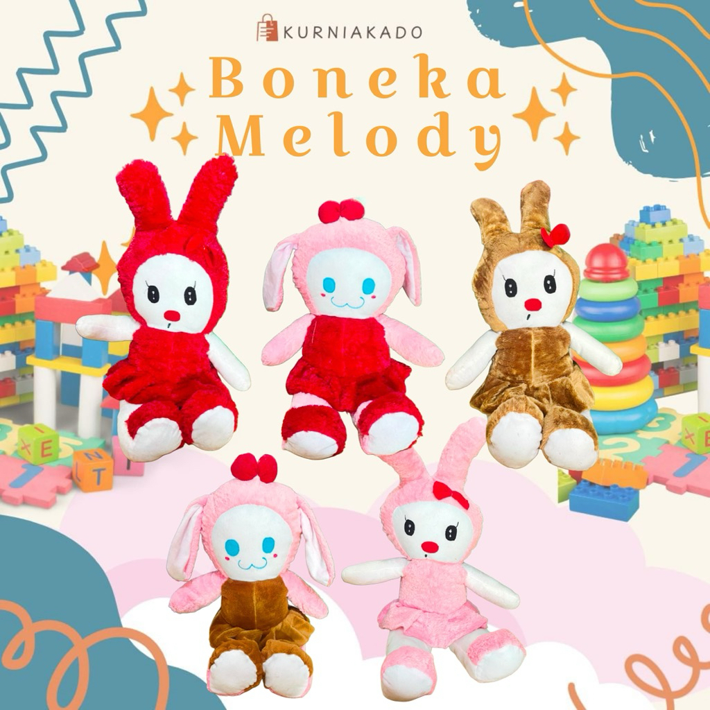 Boneka Melody Kuromi Dress Boneka Karakter Dres Pita Berdiri Melody Cinnamoroll Kurniakado
