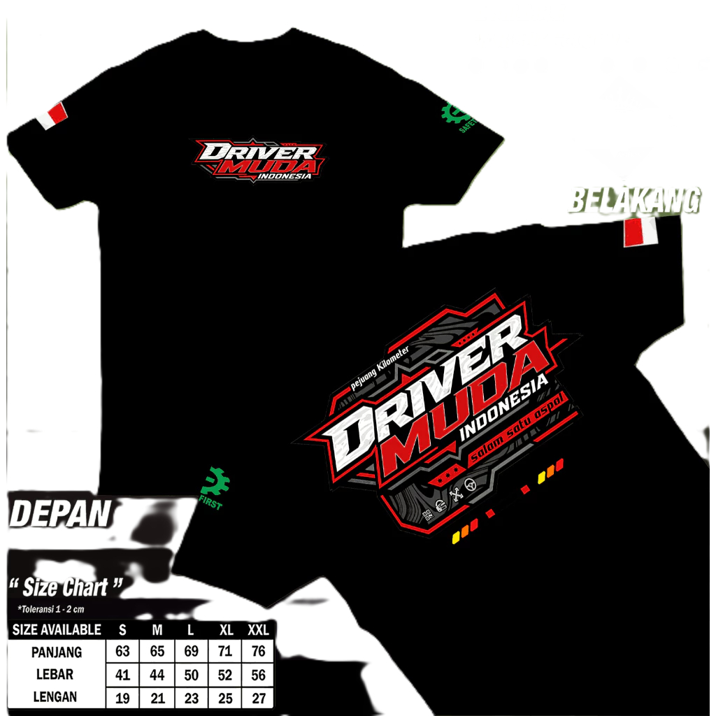 KAOS DRIVER MUDA INDONESIA/ kaos Distro DRIVER MUDA INDONESIA kaos Pria dan Wanita