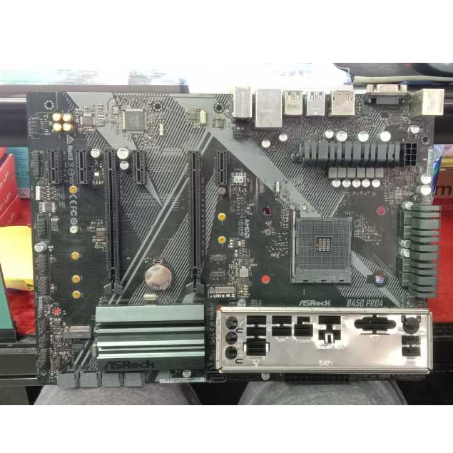 MOTHERBOARD ASROCK B450 PRO4 + BACK PANEL 2ND