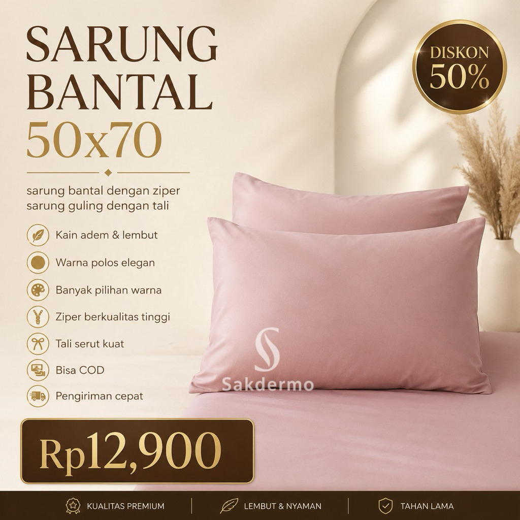 sarung bantal besar 50x70, sarung bantal resleting 50x70, sarung bantal jumbo, sarung bantal