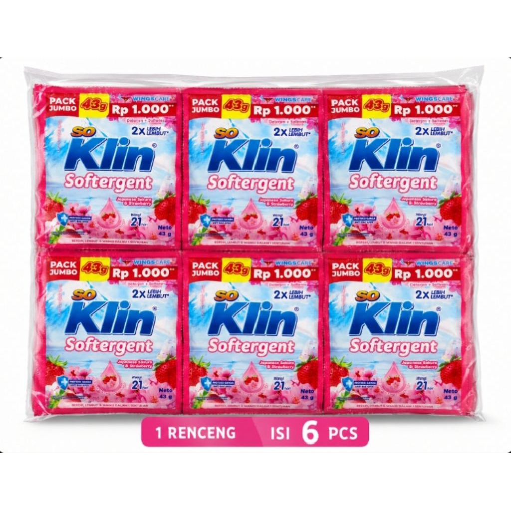 So Klin Softener Sachet varian Sakura Strawberry