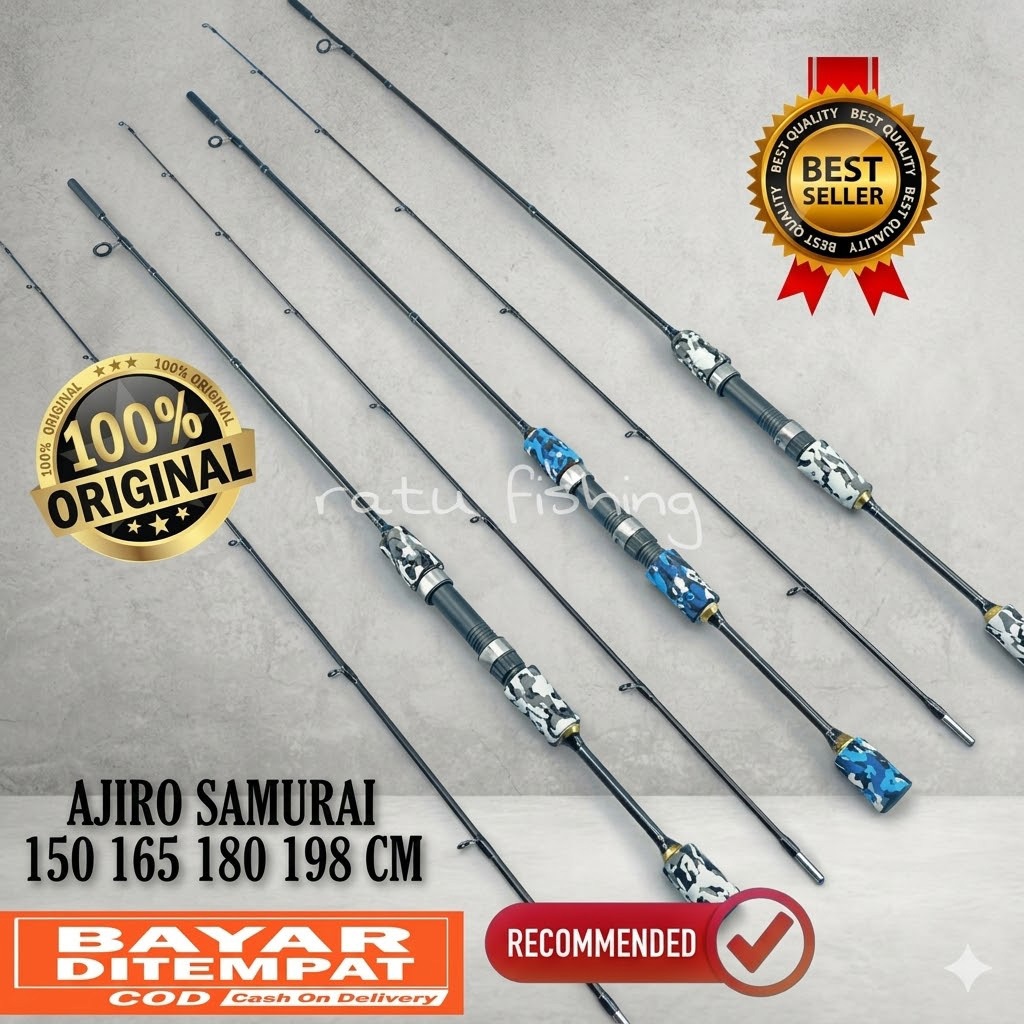joran pancing ul ultralight fiber solid lentur ajiro samurai 150 165 180 198 cm