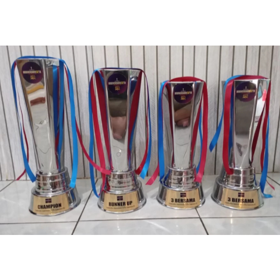 Trophy piala stainless 1set 1234/Trophy piala metal custome sticker/piala UEL alumunium stainless