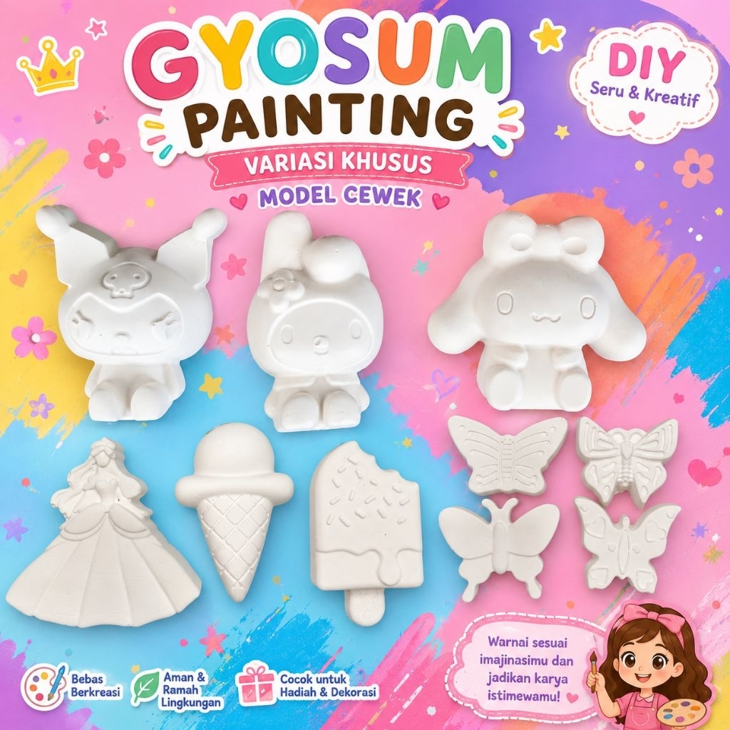gypsum painting khusus model cewek | mainan viral