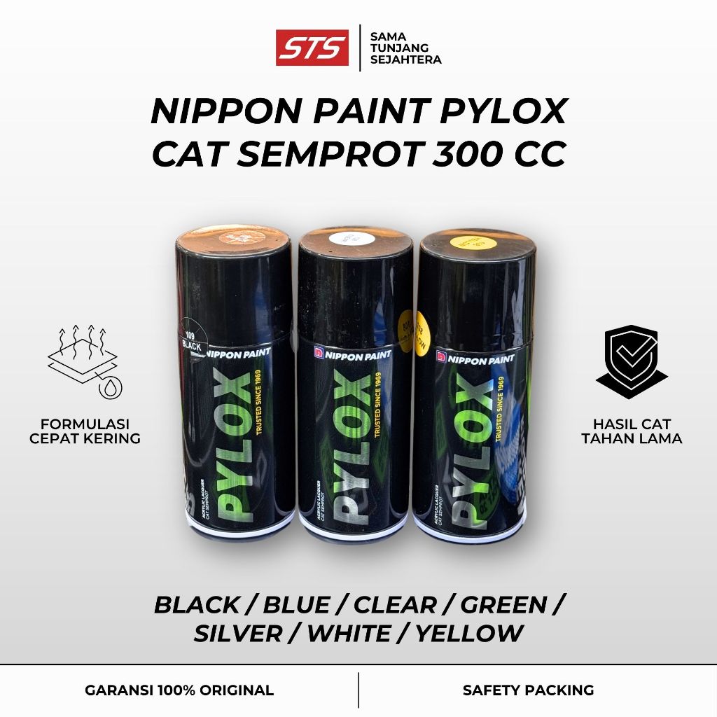 NEW - PYLOX CAT SEMPROT AEROSOL NIPPON PAINT 300 CC - PILOX SPRAY PAINT - MOTOR SEPEDA KAYU BESI -