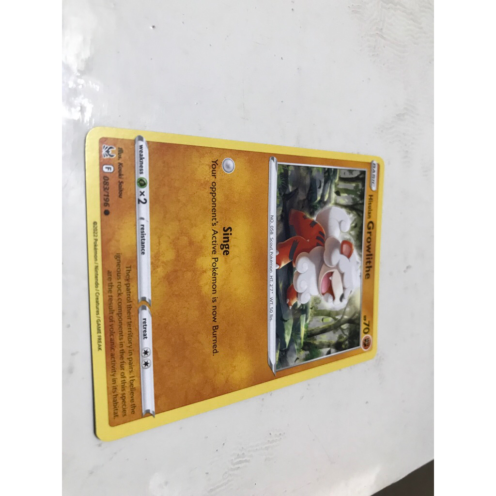 kartu pokemon hisuian growlithe