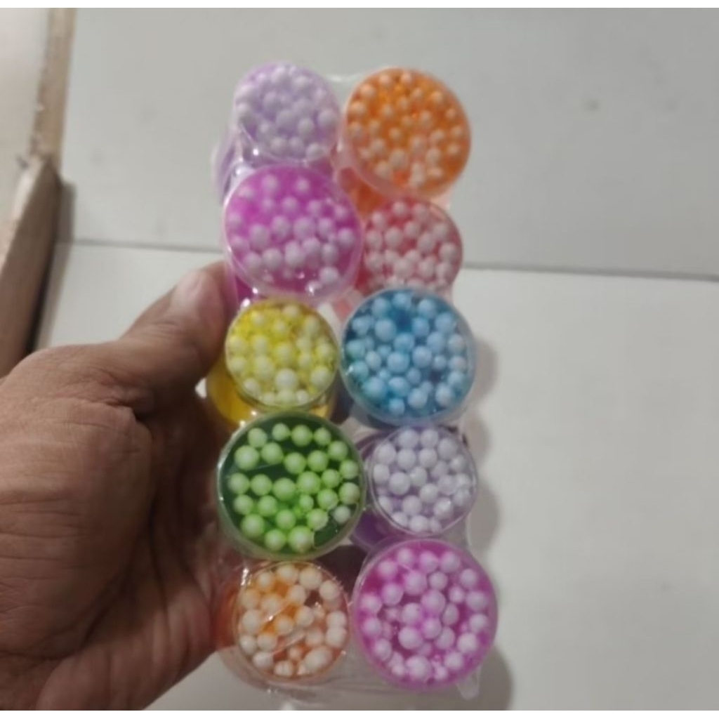 10 Pcs Slime Ember Boba Bening Warna Warni / Mainan Slime Mini Murah