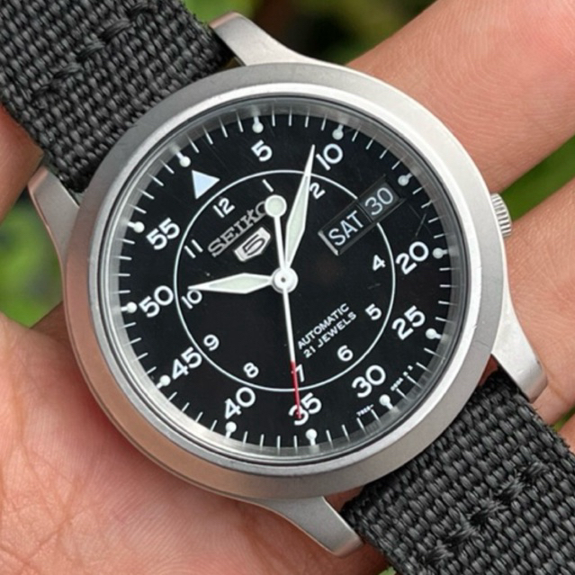 SEIKO SNK809K2 AUTOMATIC MILITARY BLACK FULLSET