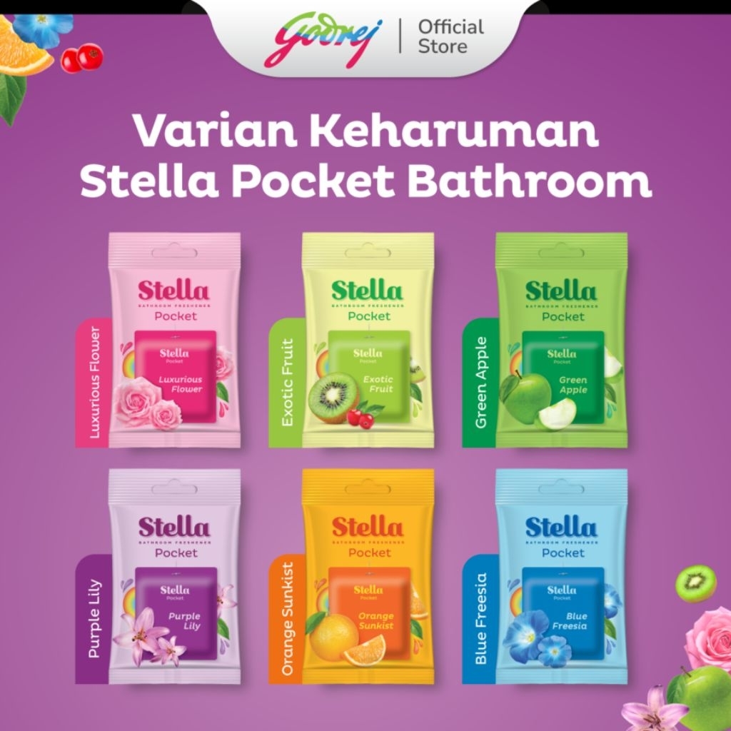 Stella Pocket Bathroom 10gr - Slim Gel Technology, Aroma Segar, Tahan Laman