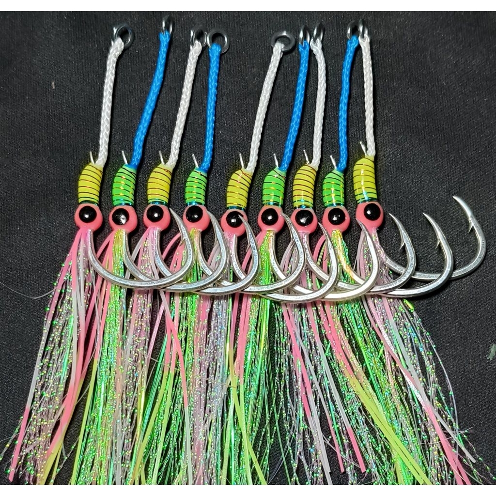 assist hook jigging single pike 2/0 jig 100-150gr full gid