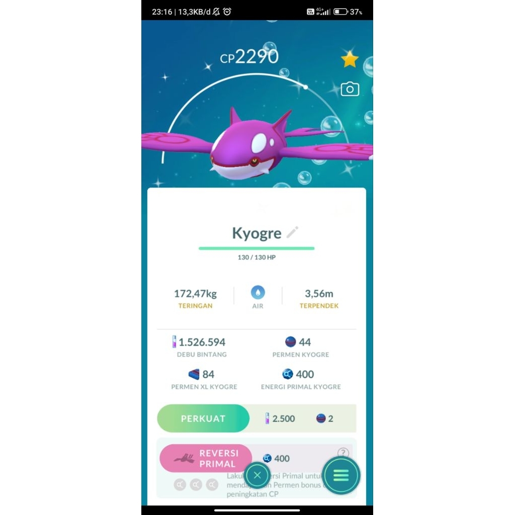 Kyogre Shiny Pokemon Go