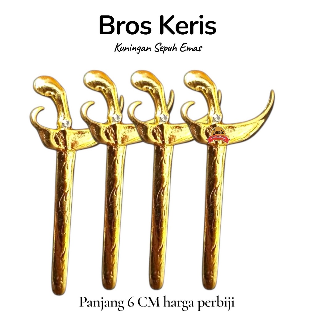 BROS  / PIN KERIS SEPUH EMAS ASLI VITAGE ETNIK BUSANA ADAT JAWA BESKAP