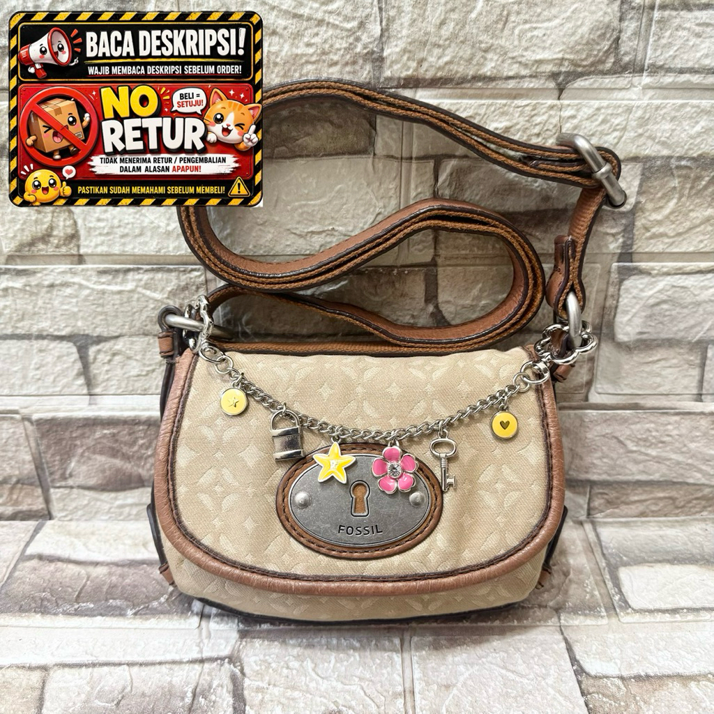 695# NET-Preloved Fossil Maddox Mini Pecan Crossbody