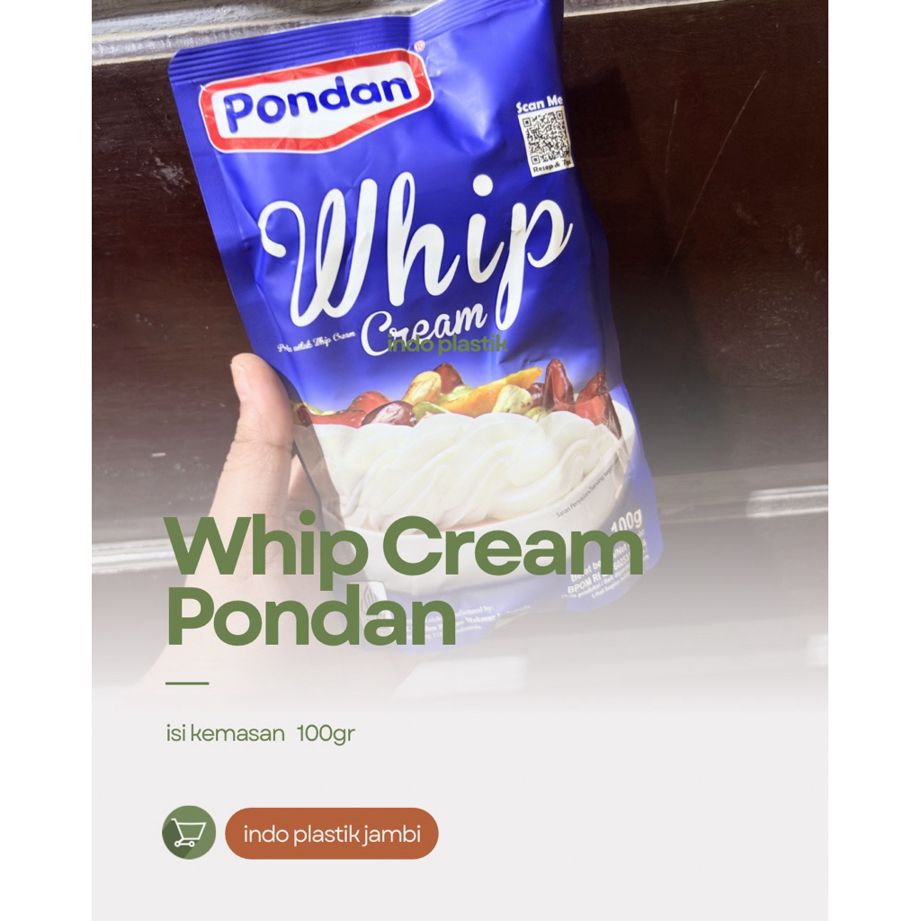 WHIP CREAM PONDAN 100gr  / TOPING CREAM WHIP