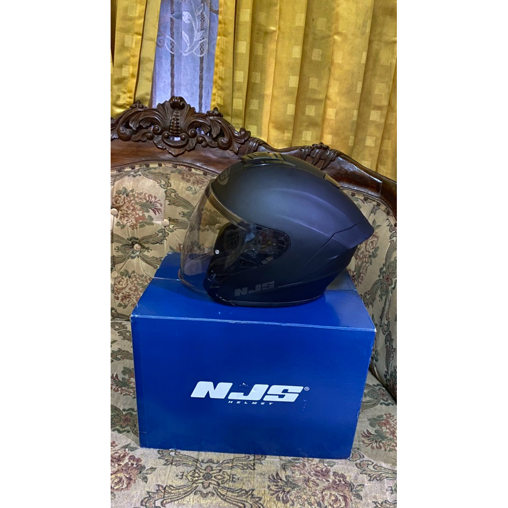 NJS Kairoz Black Doff - Helm NJS Half Face