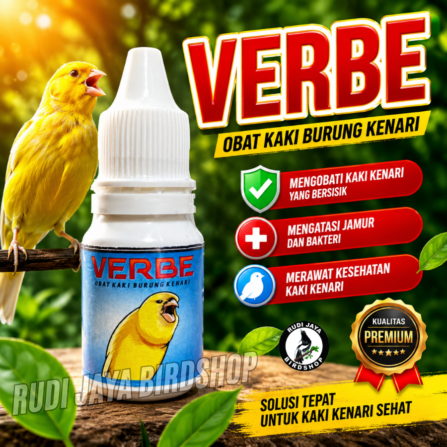 VERBE 1 PCS OBAT KAKI BURUNG KENARI FINCH SAKIT KAKI URAT MERAH BENGKAK BUBUL JAMUR INFEKSI RING