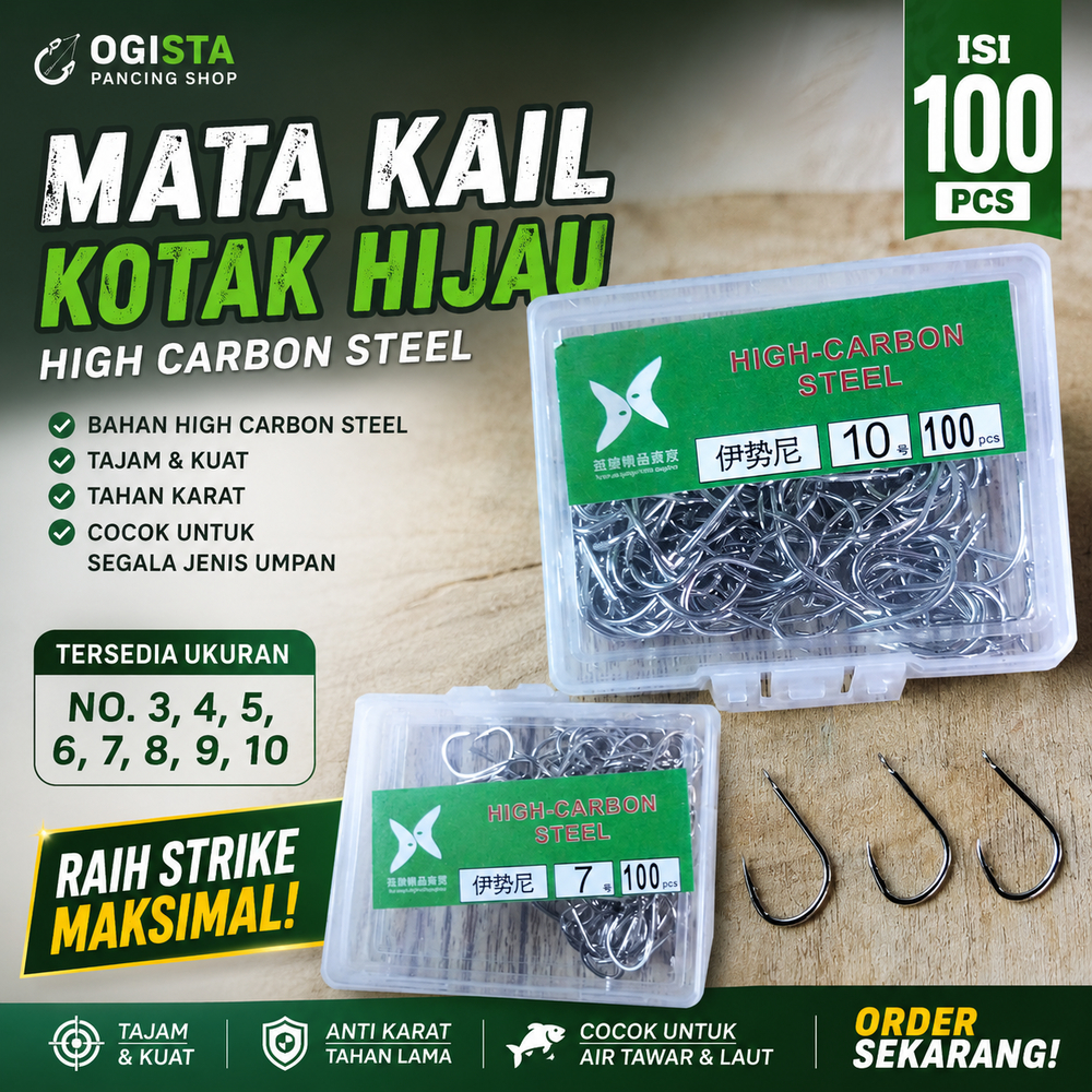 MATA KAIL PANCING PUTIH KOTAK ISI 100 PCS KUAT TAJAM FLAT TAMPA LOBANG