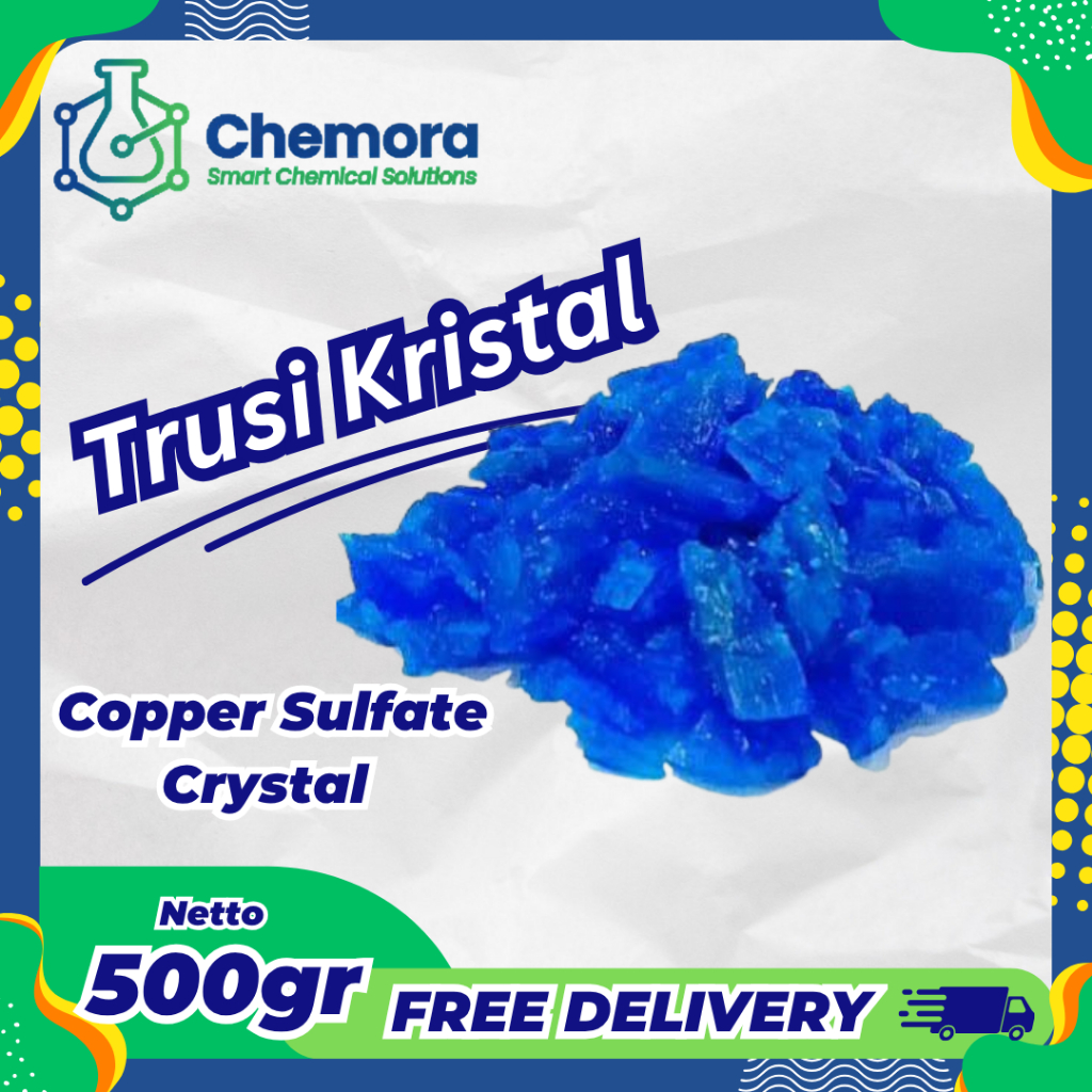 TRUSI KRISTAL / COPPER SULFATE CRYSTAL  500Gram - Anti Lumut & Penjernih Air Kolam Renang Biru