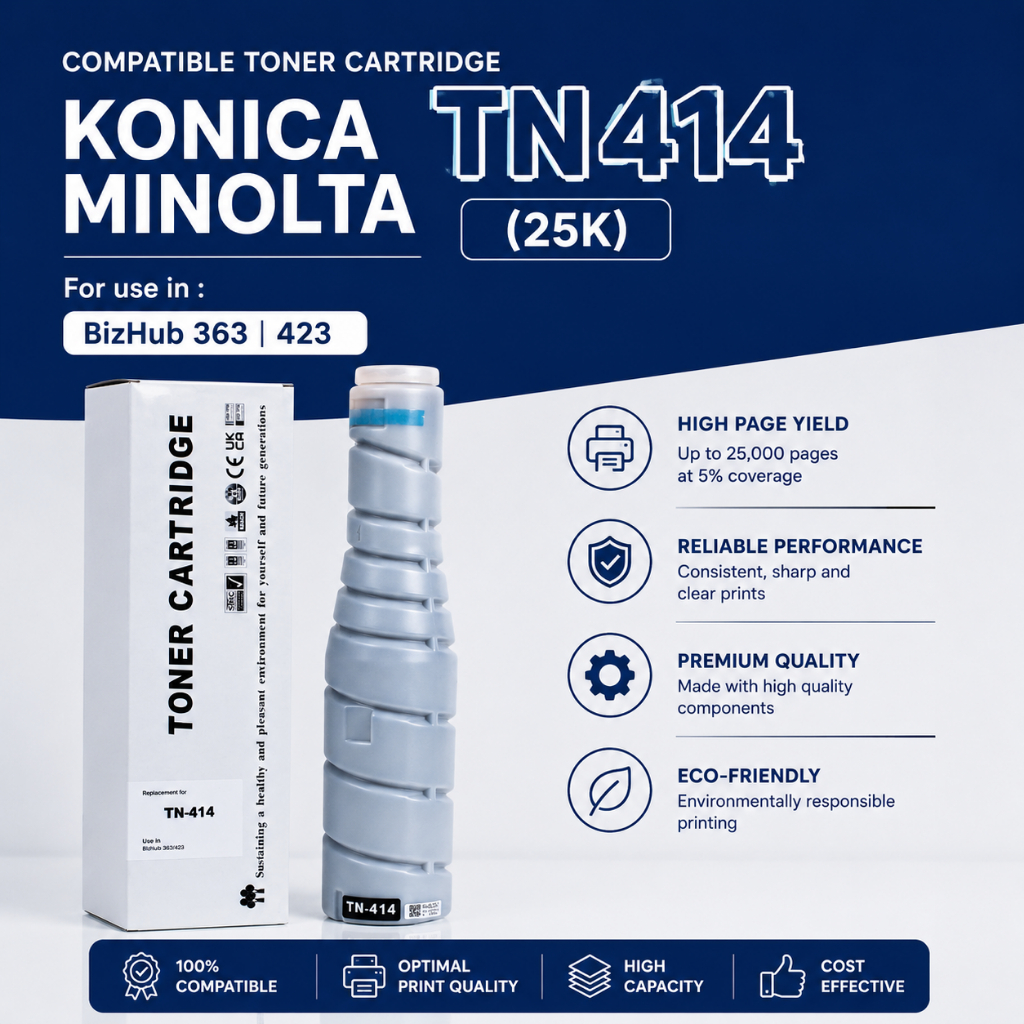 Compatible Toner Cartridge Konica Minolta TN414 (25K) - BizHub 363 423