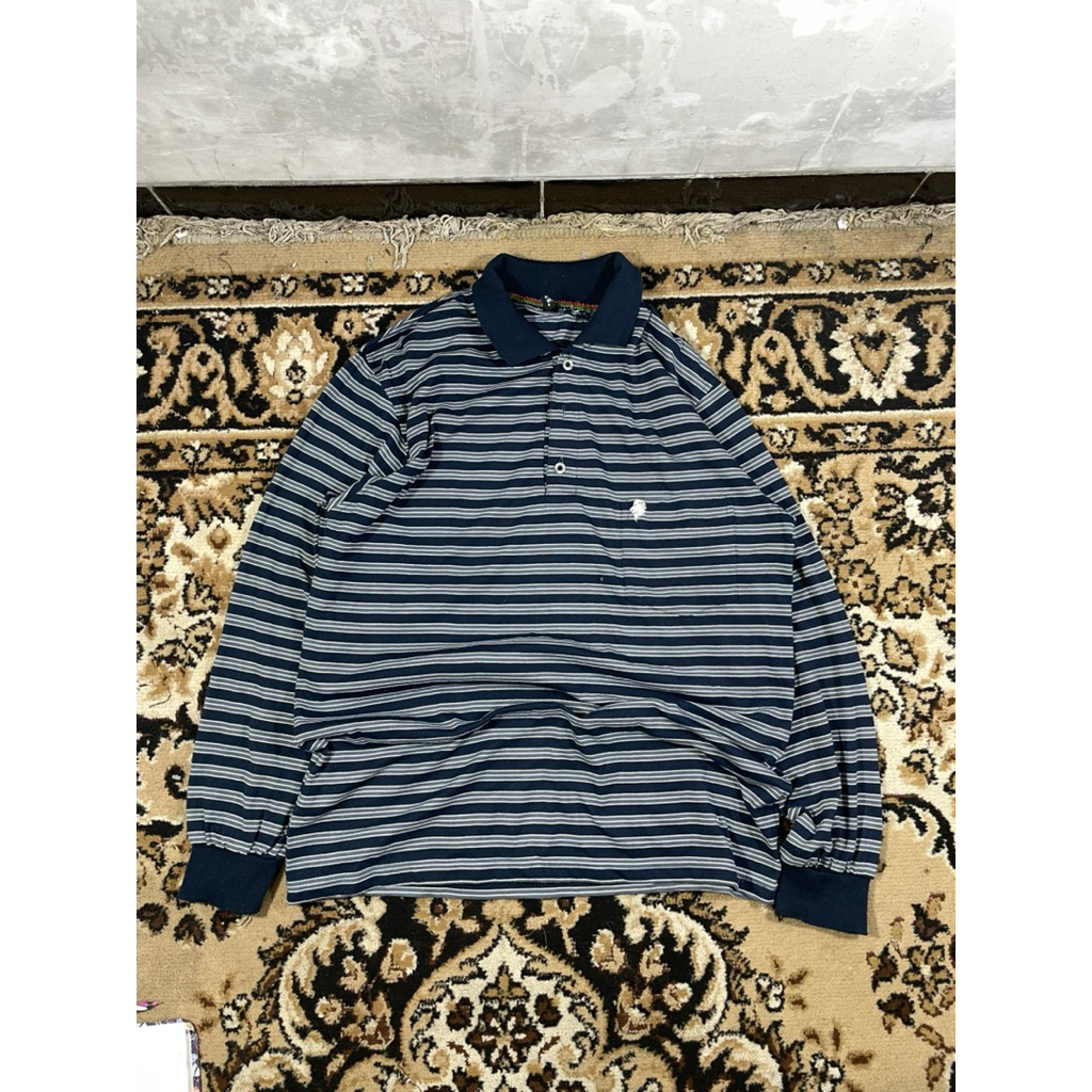 polo panjang garis garis