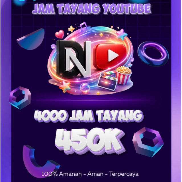 4000 jam tayang yt BERGARANSI + PERMANEN