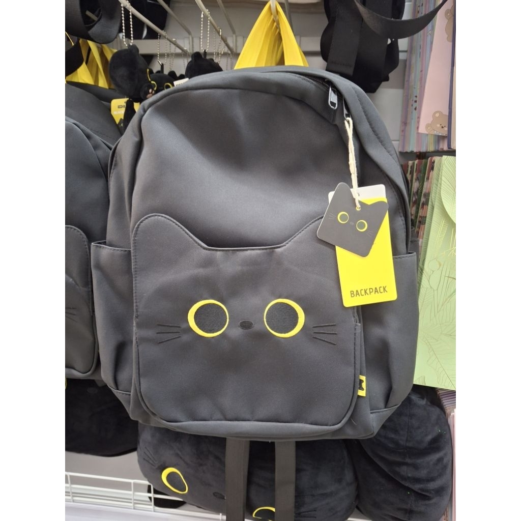 Mr. DIY X OO MEOW KITEN BLACK | boneka kucing | bantal leher | tas ransel | tas sekolah | gantungan 