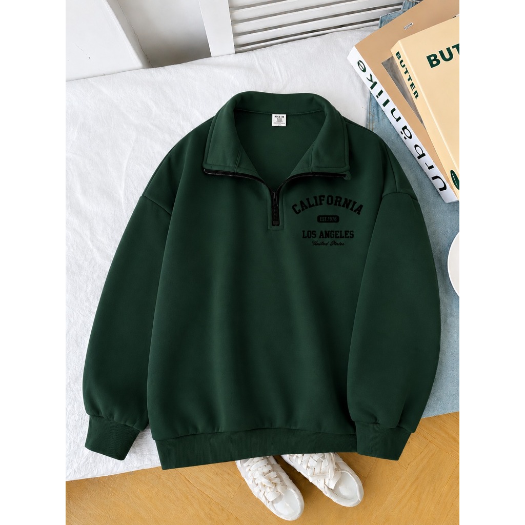 Sweater Half Zip Pria Wanita Sweater Half Zip Big Size Allsize S M L XL 2XL 3XL 4XL 5XL