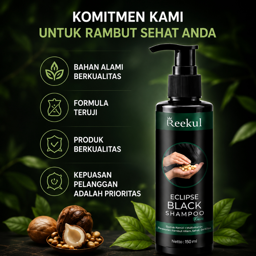 Shampoo Penghilang uban Eclipse Reekul Eclipse Black Penghilang Uban Beruban Uban Penghilang Ketombe