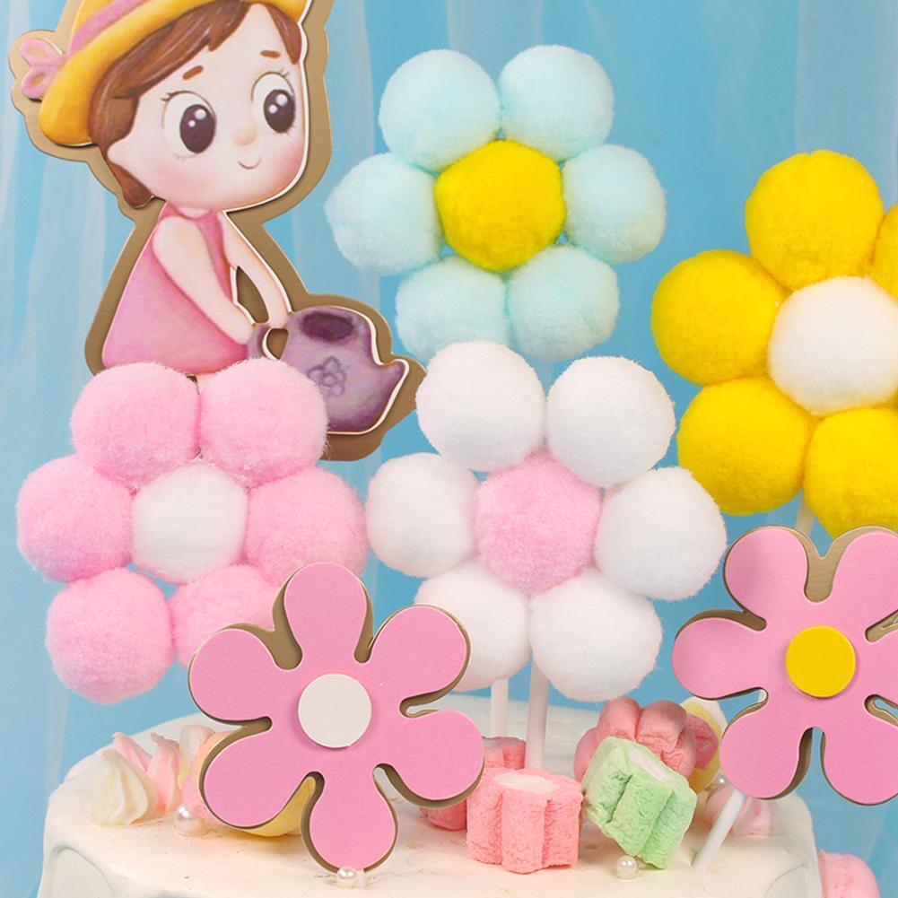 Topper Kue Ulang Tahun Hiasan Kue Bentuk Bunga Topper Cake Hiasan Kue Tusukan Bunga