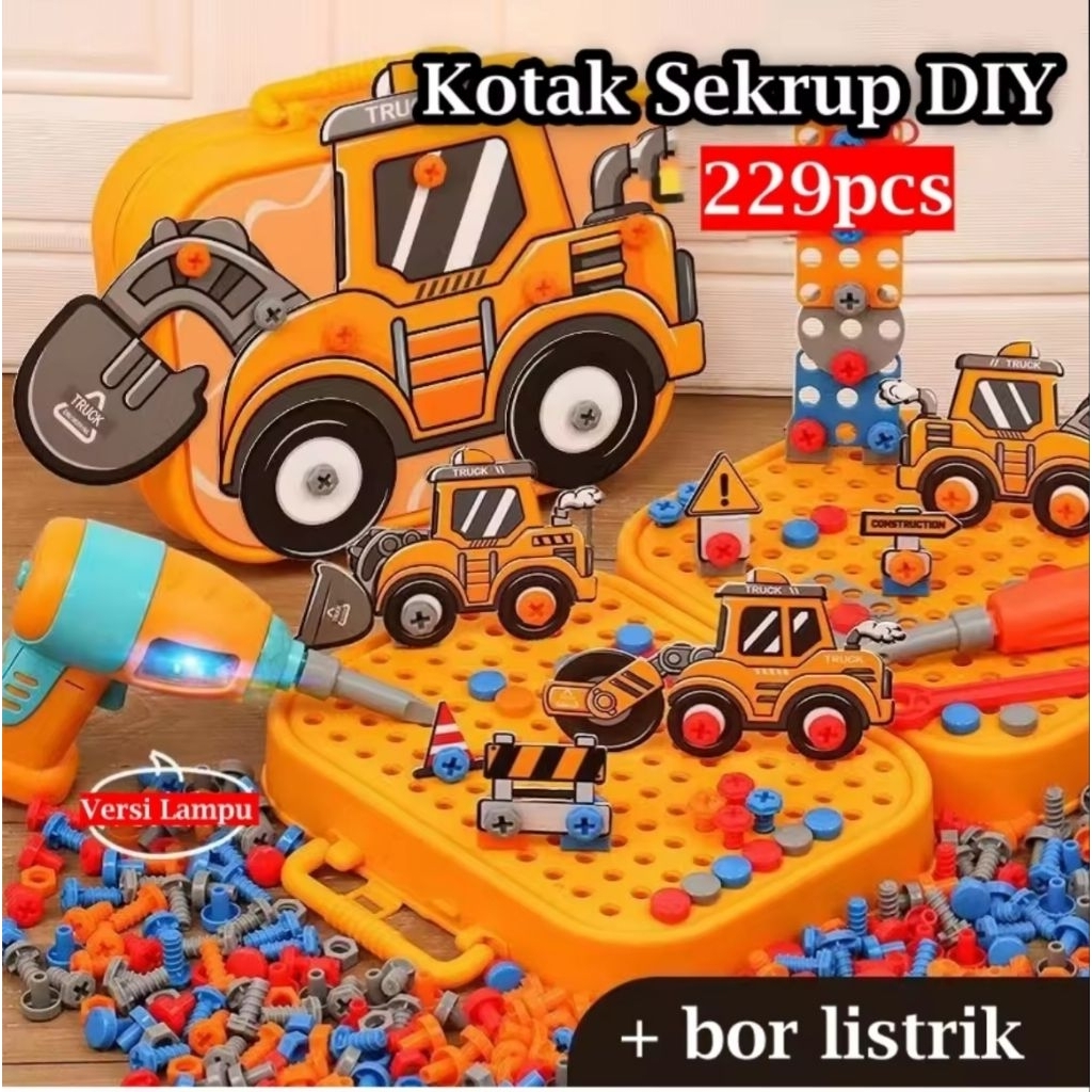 mainan bor edukasi bor dan baut