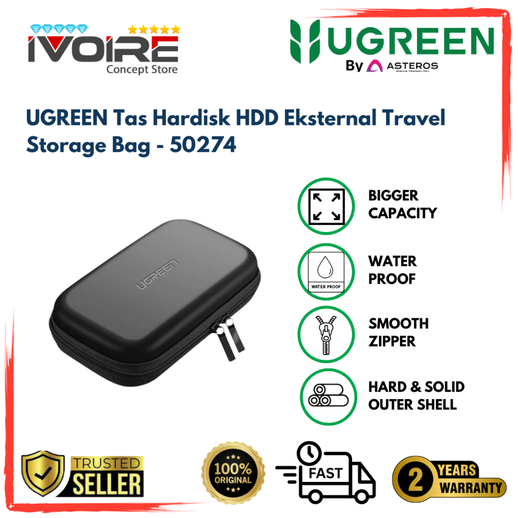 UGREEN Tas Hardisk HDD Eksternal Travel Storage Bag - 50274