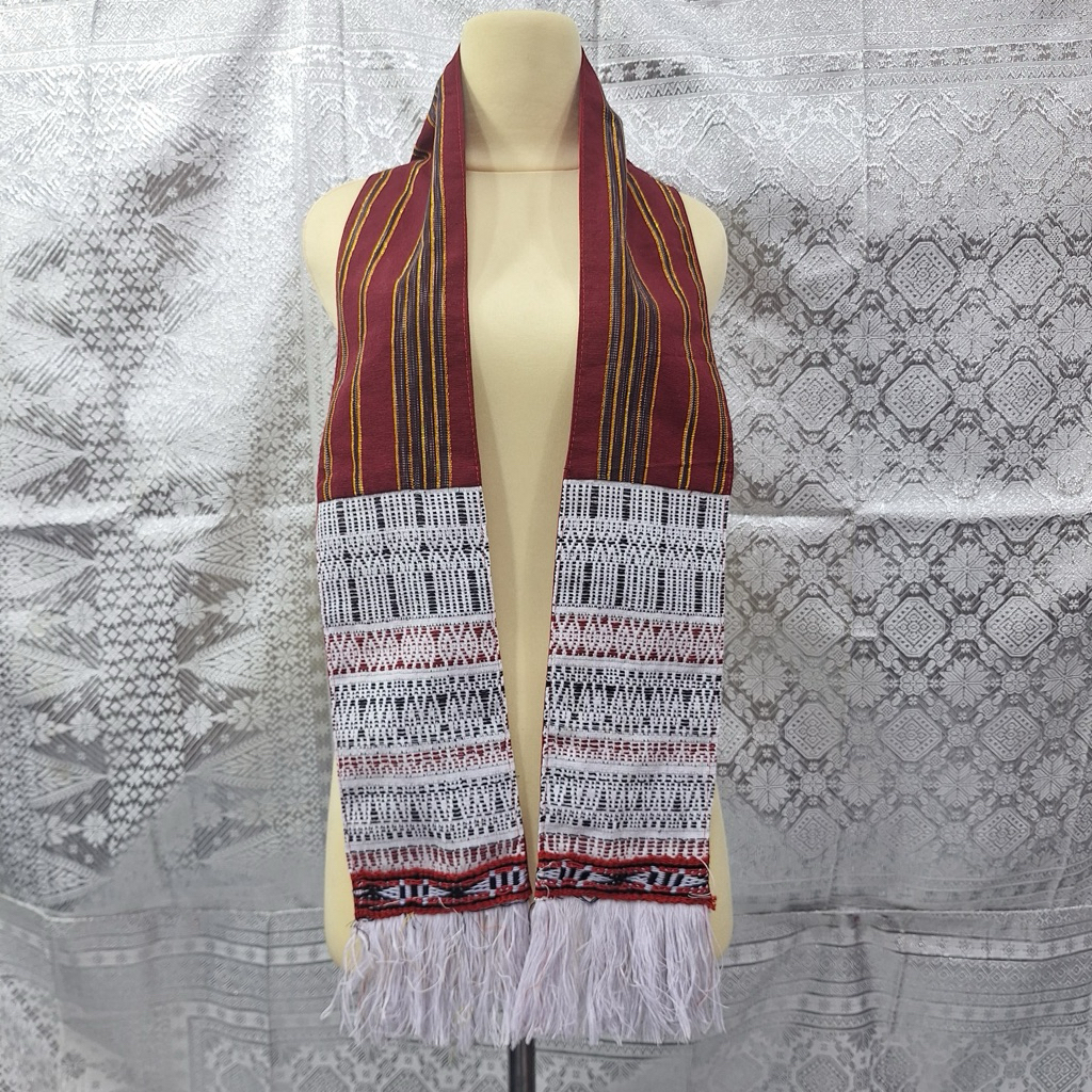 Stola Pria Batak Motif Ulos, Selempang Adat Batak Pria, Tenunan Tradisional