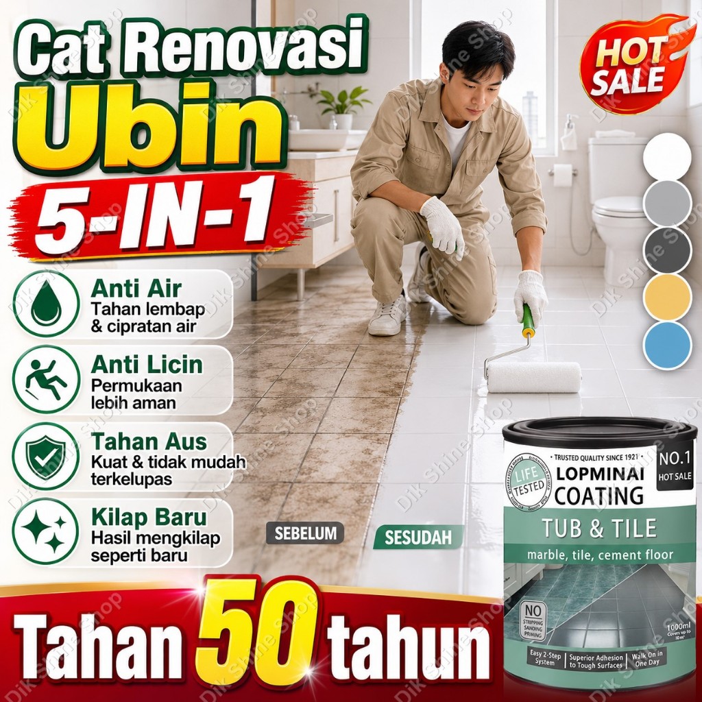 Cat keramik lantai Cat lantai kamar mandi Cat keramik renew Tahan air dan tidak licin Indoor Outdoor