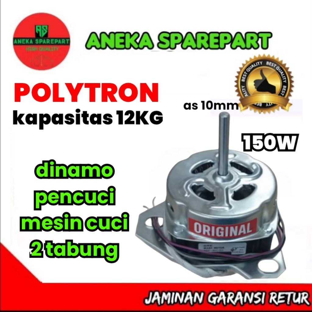 dinamo wash/pencuci mesin cuci POLYTRON kapasitas 12kg. original tembaga
