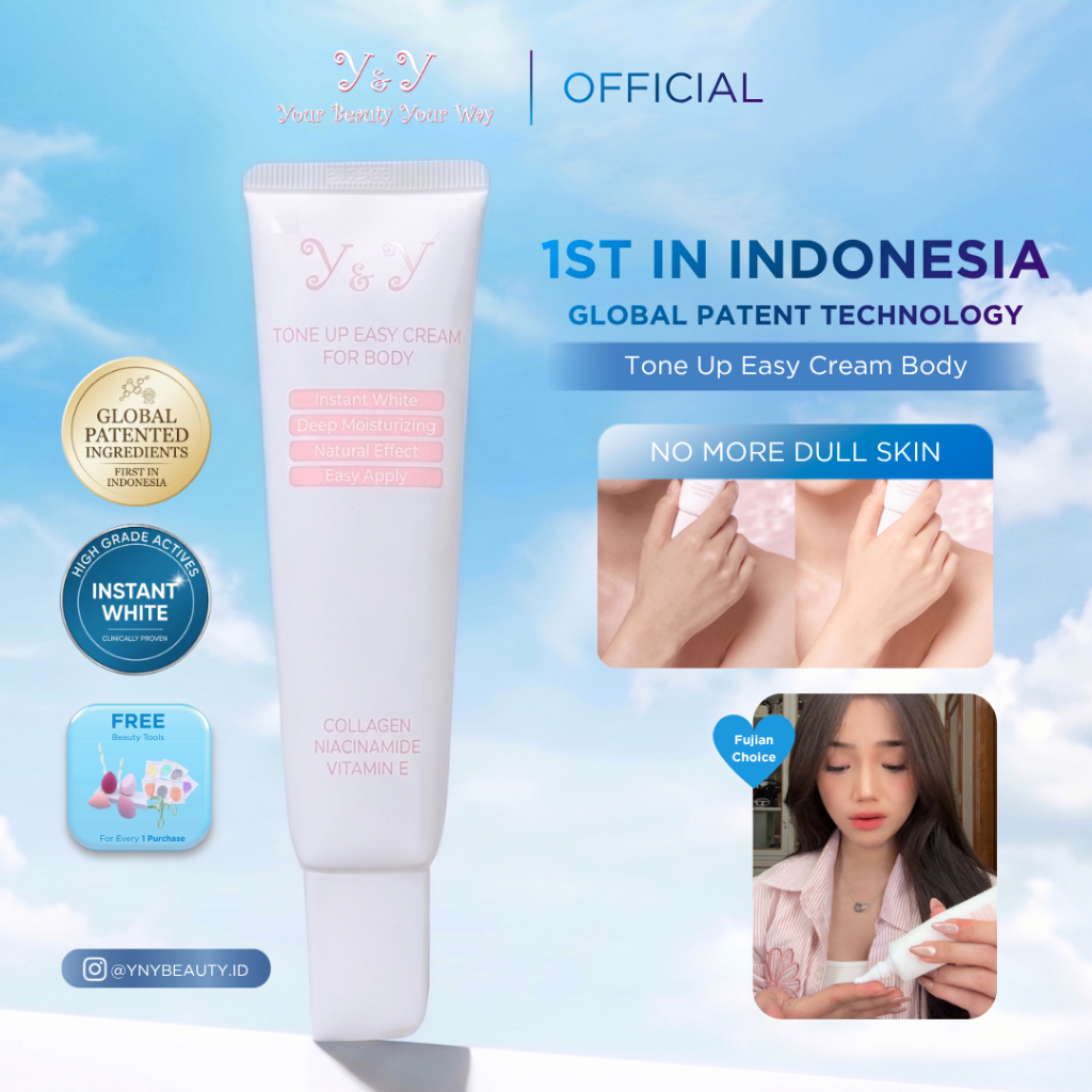 [FUJI GLOWING SKIN] Y&Y ynybeauty Niacinamide Vit C Tone Up Easy Cream Body 50g Hand Body Krim Lotio