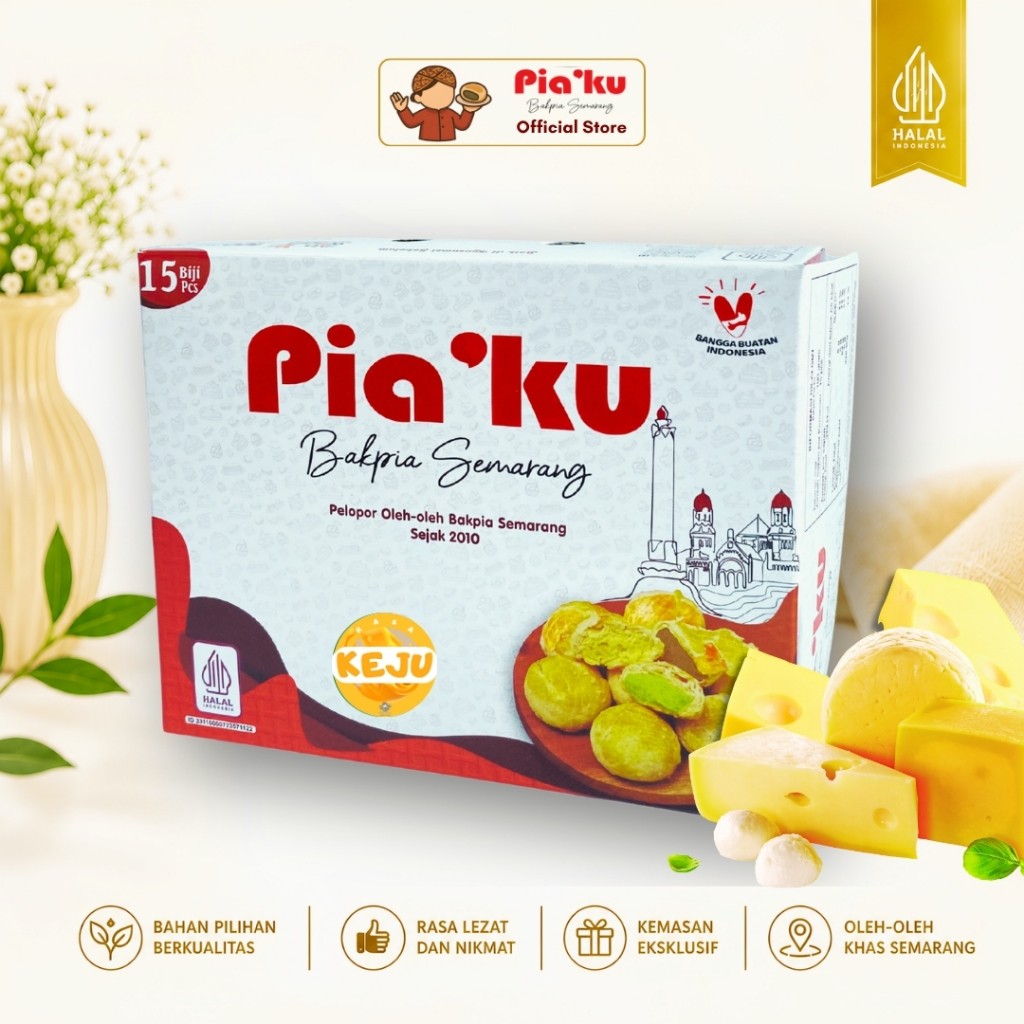 Bakpia Piaku Semarang - Rasa Keju Isi 15 Biji | Oleh-oleh Semarang