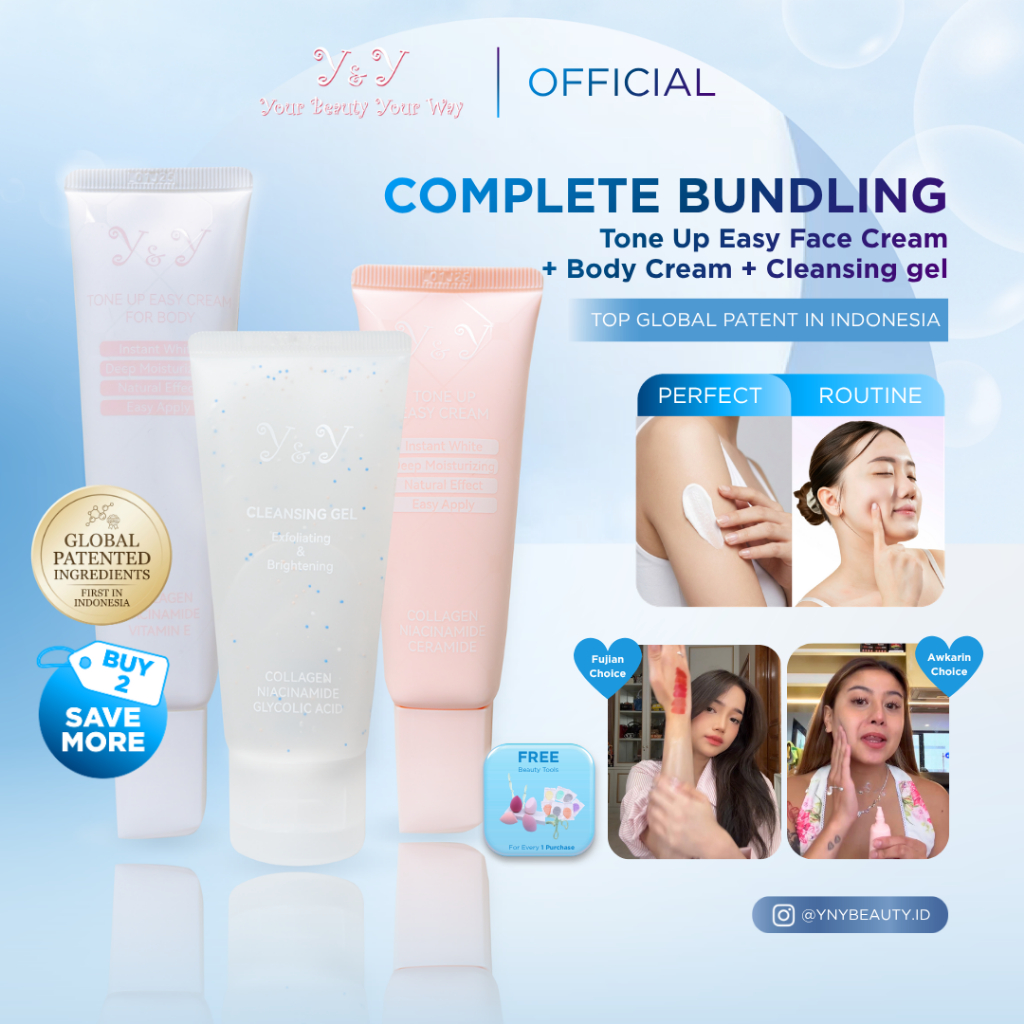 Y&Y ynybeauty 5X Ceramide Niacinamide Tone Up Easy Cream 30g + body 50g+Glycolic Acid AHA BHA Exfoli