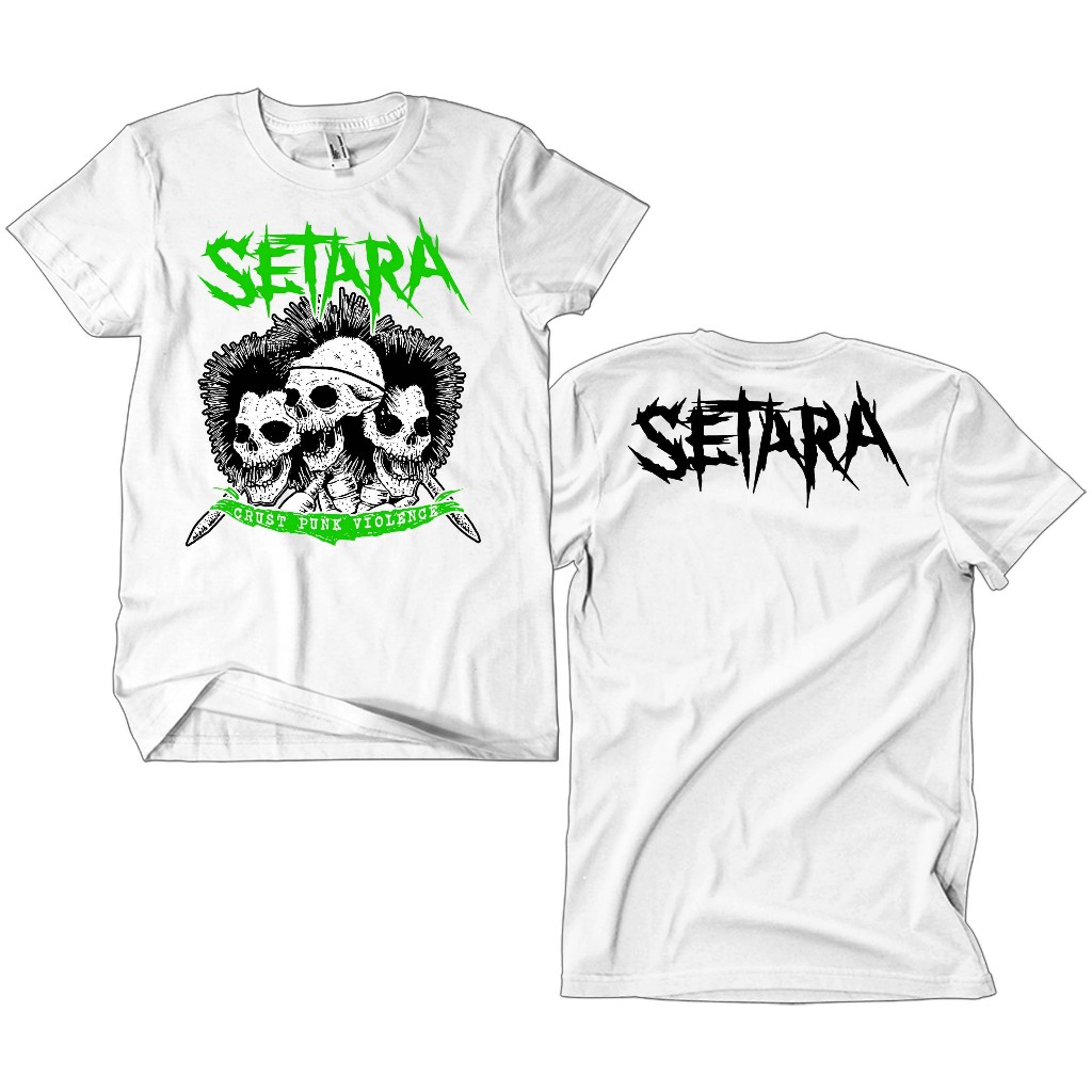 Kaos Band Punk Setara - Crust Punk Violence putih