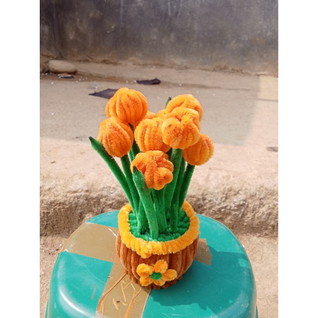 Bunga hias mini dari kawat bulu, hiasan meja dan dinding bunga hias