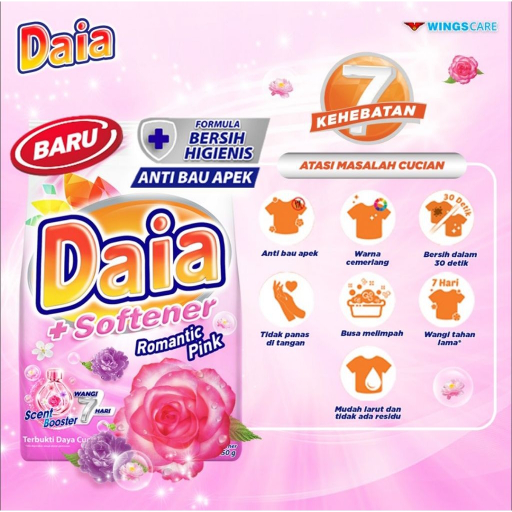Daia deterjen bubuk, sabun cuci, deterjen bubuk, detergen, deterjen 1,5kg