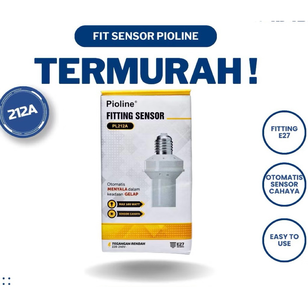 Fitting Lampu Sensor Otomatis Pioline | Fitting Lampu Otomatis Pioline Sensor Cahaya |Fitting lampu 
