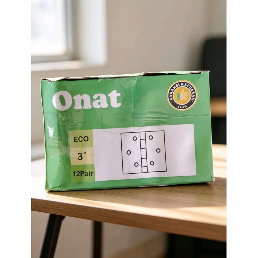 Engsel pintu/jendela ONAT 3" putih & kuning. (per kotak 12set)