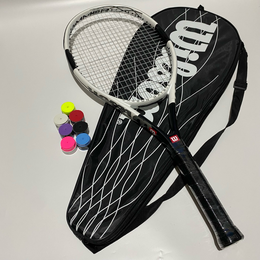 raket tenis new wilson hammer 6 carbon matrix ringan siap pakai import premium