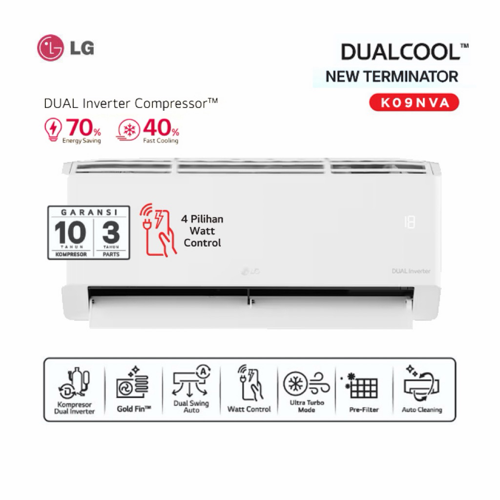 AC LG T09EV5 1 PK DUAL INVERTER - Pendingin Ruangan Efisien