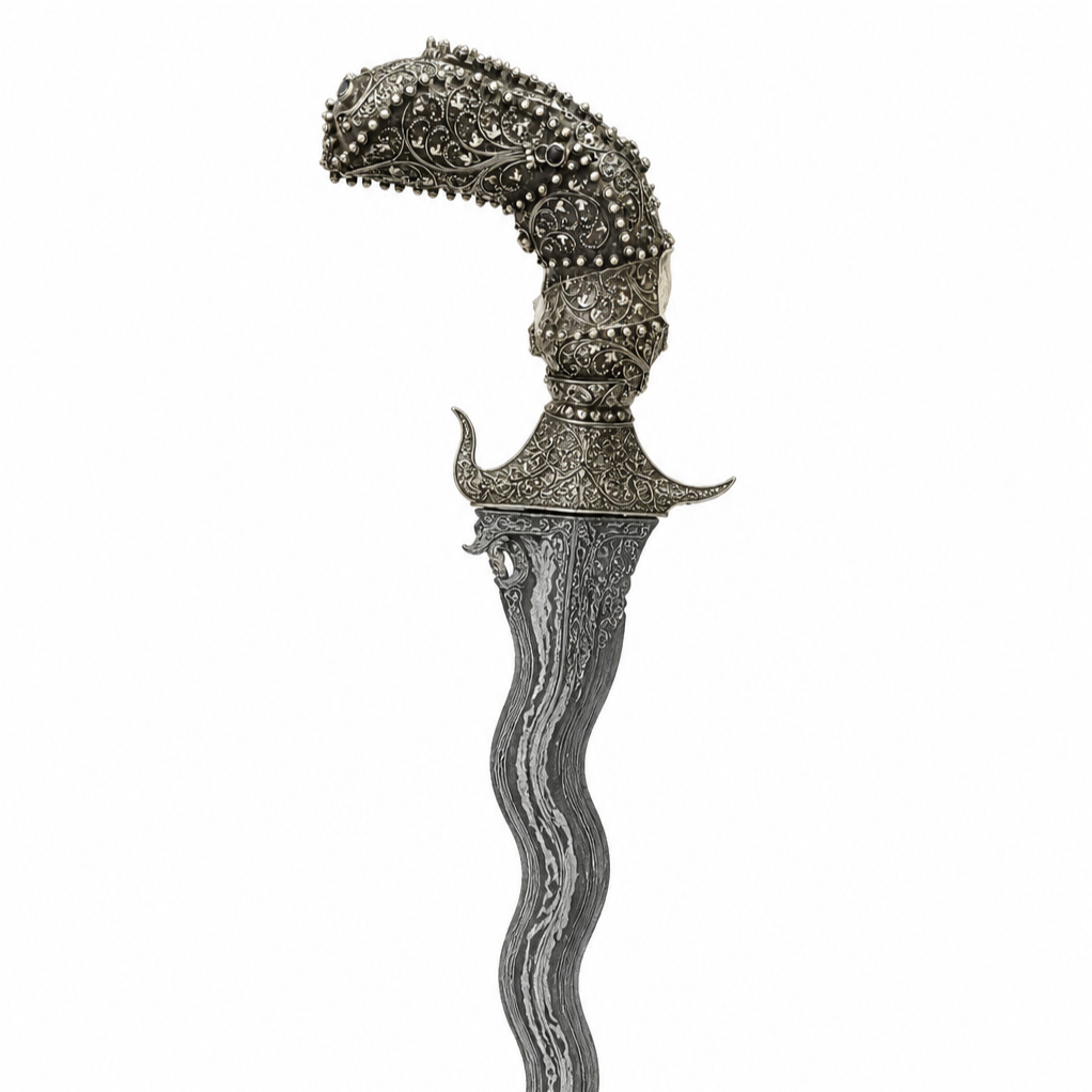 Ukiran deder Handle Keris Madura perak Sumatera CPR546